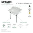 thumbnail image 6 of Kingston Brass LMS30M80ST Dreyden 30" Carrara Marble Console Sink with Stainless Steel Legs (8-Inch, 3-Hole), Carrara Marble White/Matte Black, 6 of 7