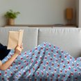 thumbnail image 3 of Angel Wings Soft Flannel Fleece Throw Blanket, Eros Love Theme with Heart on Wings Valentines Day Print, Cozy Plush for Indoor and Outdoor Use, 60" x 80", Pale Blue Vermilion, by Ambesonne, 3 of 5