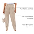 thumbnail image 4 of Pantalones PRETTYGARDEN 2025 Khaki Claro de Tiro Alto XL, 4 of 9