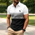 thumbnail image 5 of OIOLOYJM Mens Golf Shirts Summer Short Sleeve Mesh Color Block Casual Quick Dry Lightweight Polo Shirts Trendy Work Athletic Collared Shirts Black 2XL, 5 of 5