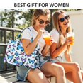 thumbnail image 5 of Large Capacity Tote Bag,White Butterfly Blue Purple Wings Pattern Handbag Fashion Luxury Tote Bag,15.7"x13"x 5.1" Inches,Laptop Compatible, 5 of 6