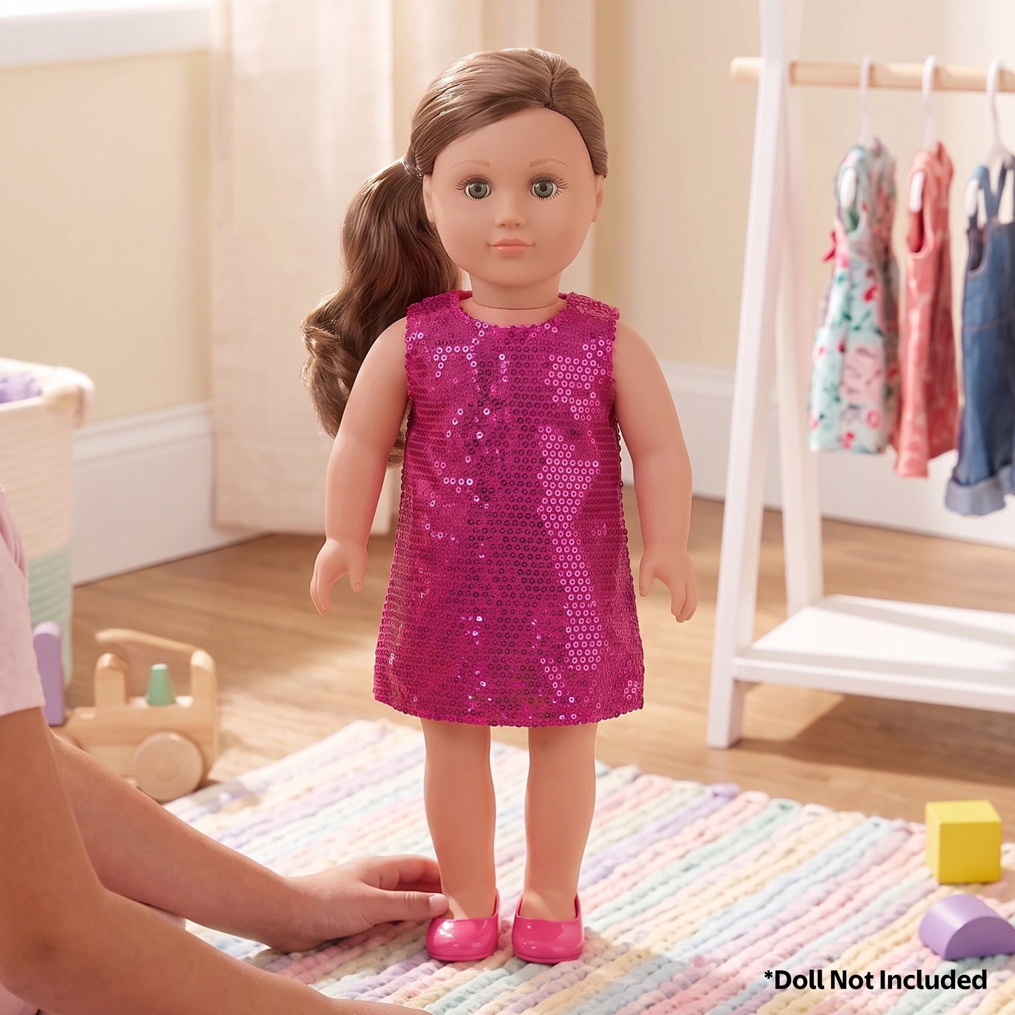 My Life As Pink Sequin Dress Fashion Set for 18-inch Dolls, 2 Pieces