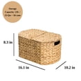 thumbnail image 6 of Abbot Water Hyacinth Woven Brown Oval Kitchen and Picnic Basket, 6 of 8