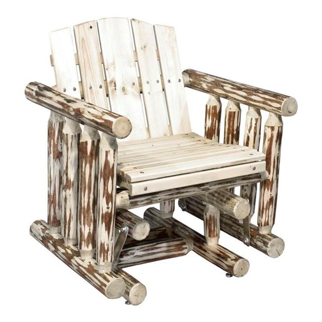 Montana Woodworks 19" Handcrafted Transitional Wood Glider in Natural