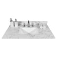 thumbnail image 5 of 31-Inch Carrara White Engineered Stone Vanity Top with Undermount Ceramic Sink, 3 Faucet Holes & Backsplash for Modern Bathroom Cabinets, 5 of 9