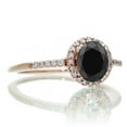 thumbnail image 2 of 1.5 Carat Round Classic Black Diamond and Diamond Vintage Engagement Ring on 10k Rose Gold, 2 of 2