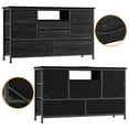 thumbnail image 4 of 8 Dresser TV Stand with Power Outlet & LED for 55'' TV, Long Dresser for Bedroom with 8 Deep Drawers, Wide Console Table for Storage in Closet, Living Room, Entryway, Wood Top，Black willow color, 4 of 8