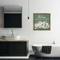 thumbnail image 3 of Stupell Industries Breathe & Unwind with Florals Bath & Laundry Painting Brown Floater Framed Canvas Art Print Wall Art, 25 x 25, 3 of 10