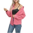 thumbnail image 1 of ZKCCNUK Ladies Tops Fall and Winter New Fashion Loose Mid Length Solid Color Long Sleeve Shirt,Sizes S-2XL, 1 of 9