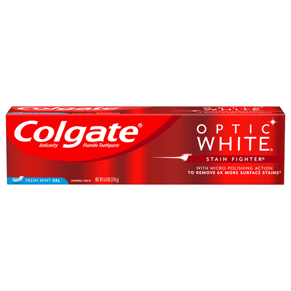 Colgate Optic White Stain Fighter Whitening Toothpaste - Fresh Mint Gel - 6oz
