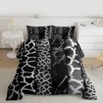 thumbnail image 2 of Homewish Fashion Leopard Print Bedding Comforter Set for Women, Giraffe Cheetah Animal Twin Comforter Sets, Grey Abstract Ombre Reversible Bedding Set, Super Cozy Room Decor, 2pcs, 2 of 8