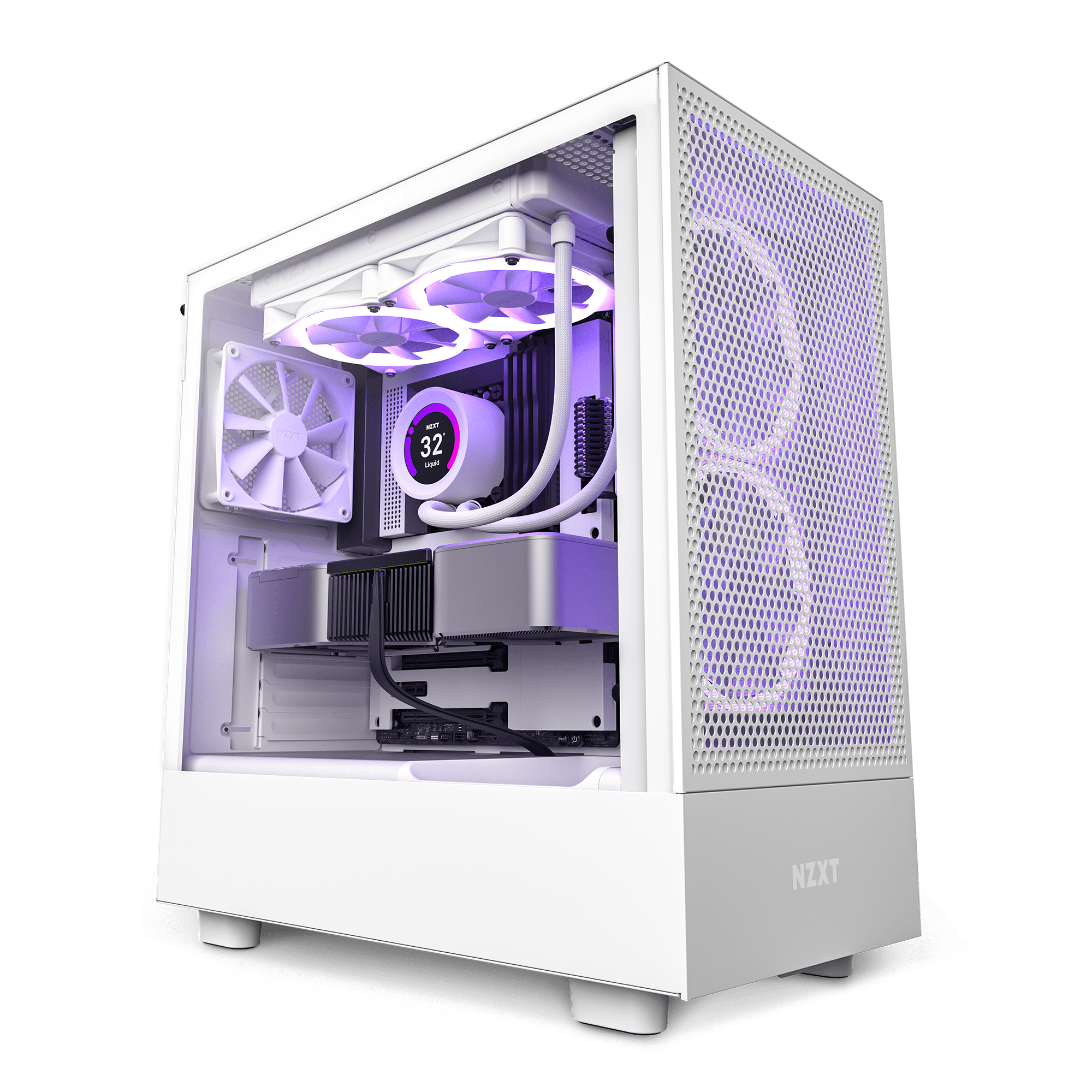 NZXT H5 Flow Edition ATX Mid Tower Chassis All White color - Walmart.com