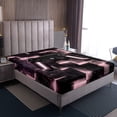 thumbnail image 4 of Gaming Bed Sheets Set for Girls Boys Abstract Gradient Checkered Full Sheet Set, Video Game Gamepad Print Sheets Geometric Ombre Plaid Bed Set, Black and Pink Flat Sheet, 4 of 7