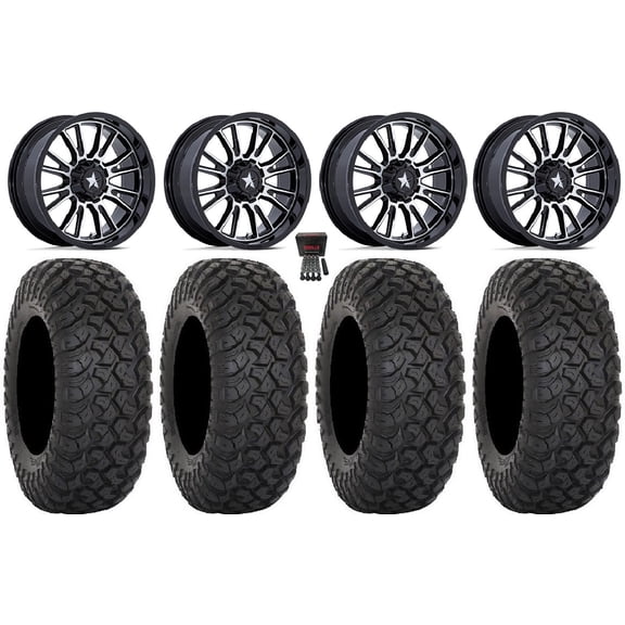 MSA Thunderlips 15" Wheels Machined 35" RT320 Tires Polaris RZR Turbo R & Pro R Ranger 1500 Xpedition