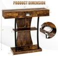 thumbnail image 2 of Gymax Console Sofa Table w/ Drawer and 2-Tier Shelves for Entryway Living Room Rustic Brown, 2 of 10