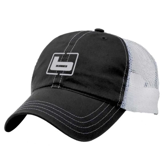 Banded Chino Twill Mesh Back Cap Black White