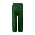 thumbnail image 6 of Bainana Women'S Regular Fit Straight Leg Pants Solid Color Elastic Waist Trousers With Pockets Ladies Party Play Palazzo Pants Green1 Size Xl, 6 of 6