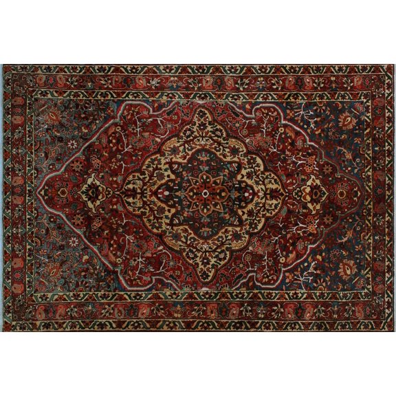 Semi Antique Rhonda Rust/Ivory Rug, 7'8" x 11'3"