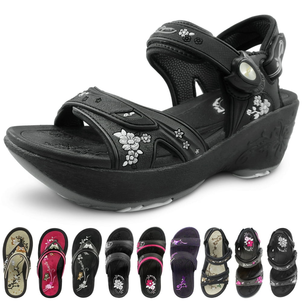 Gold Pigeon Shoes GP Wedge Platform Snap Lock Sandals