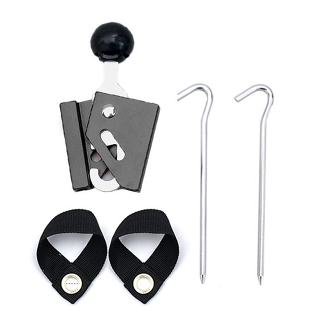 La cubierta de soporte de la tienda de campaña se puede ajustar con accesorios de campamento al aire libre de aleación de aluminio único de 8 mm de negro