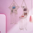 thumbnail image 6 of Earring Wall Holder Jewelry Storage Organizer, Metal Grid Star & Moon Shape Jewelry Rack, Space-Saving Jewelry Organizer for Earrings & Necklaces, Moon, Gold, Jewelry Rack, 6 of 7