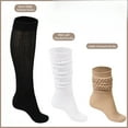 thumbnail image 5 of LAKIDAY Women Slouch Socks 3 Pairs Long Cotton Knee High Thick Scrunch Socks, 5 of 5