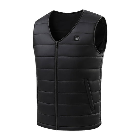 FNFHFY Men Women Heated Vest V Neck Smart Electric Heating Vest Zip Up Lightweight Quilted Vest with Heating Zones