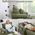 thumbnail image 5 of Muumblus Living Room Chair with Ottoman, 7-Speed Adjustable Backrest, USB & Storage Arms, Cozy Indoor Corduroy Lounge Armchair, Green, 5 of 12