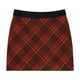 thumbnail image 1 of Falda de cuadros rojos de lana navideña retro para niñas, diseño de cintura alta, falda de corte A hasta la cadera, 1 of 5