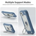 thumbnail image 3 of Double Ring Kickstand Case for iPhone 13 for Women Girls, Rugged Hybrid Heavy Duty 3 in 1 phone Case Soft Silicone Hard PC Full Armor Protective Case for iPhone 13, Blue, 3 of 6