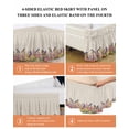 thumbnail image 6 of Spring Floral Wrap Around Bed Skirts for Queen Bed 18" Drop,Bed Skirt with Adjustable Elastic Belt Dust Ruffle Bed Valance for Bedroom Hotel Luxury Summer Birds Botanical Fence Rustic Bed Frame Cover, 6 of 7