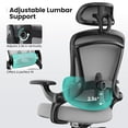 thumbnail image 3 of Atilioo Office Chair, Ergonomic Computer Desk Mesh Chair with Up&Down Lumbar Support, Headrest, Adjustable Swivel High-Back Chair with Flip-up Armrests, Gray, 3 of 7