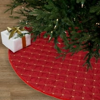 Northlight Round Quilted Christmas Tree Skirt - 72“ - Red
