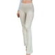 thumbnail image 1 of Pantalones acampanados para mujer, talle alto, color puro, rayas largas, pantalones de salón con parte inferior acampanada, para fiesta diaria, trabajo, caqui L, 1 of 6