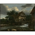 thumbnail image 2 of Jacob van Ruisdael 18x15 Black Ornate Wood Framed Double Matted Museum Art Print Titled - Two Watermills and an Open Sluice, 2 of 5