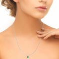 thumbnail image 4 of Mauli Jewels Engagement Necklace for Women 5.30 Carat Oval Shaped Lab Created Emerald and Diamond Pendant 4-prong 10K White Gold|Silver Chain, 4 of 5