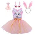 thumbnail image 1 of Pink Sequins Bunny Girl Cosplay Disfraz Niños pequeños Conejo de dibujos animados Tutu Vestido Trajes Bebé Niñas Fiesta de cumpleaños Pascua Clothing120 (6-7T) Gao Jinjia LED, 1 of 2