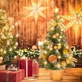 thumbnail image 2 of 18" Christmas Table Decorations Lighted Mini Tree, DIY Artificial Small Christmas Tree with Pine and Star, Perfect for Desktop Table Home Kitchen Dinning Hall Holiday, 2 of 6