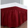 thumbnail image 4 of 600-TC Pima Cotton Universal Wrap Around Bed Skirt California Queen (60" x 84") Size, Easy Fit 1-PC Bed Skirt Luxury Fabric 3 Sided Coverage 24" Drop Length, Red, 4 of 5