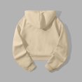 thumbnail image 4 of Women's Fashionable Long-sleeved Pullover And Solid-color Hooded Sweatshirt Beige, 4 of 4