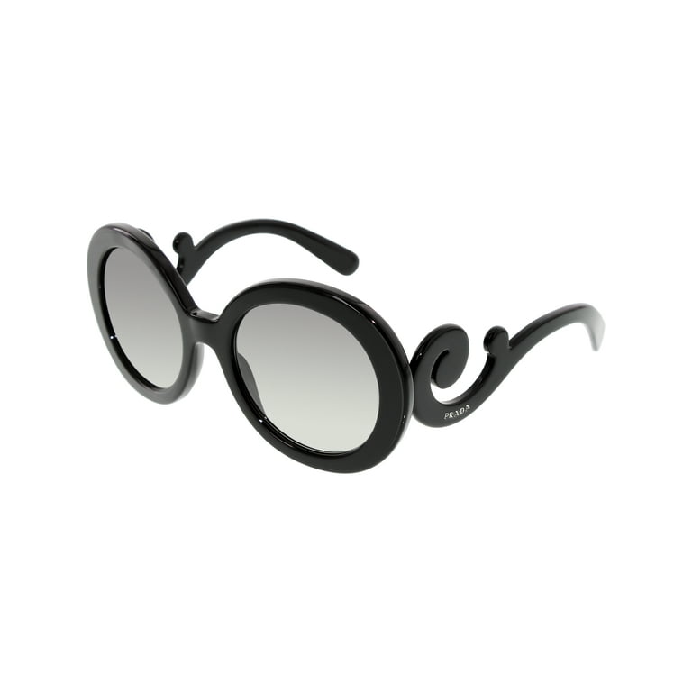 Prada Women's Gradient PR27NS-1AB3M1-55 Black Round Sunglasses 