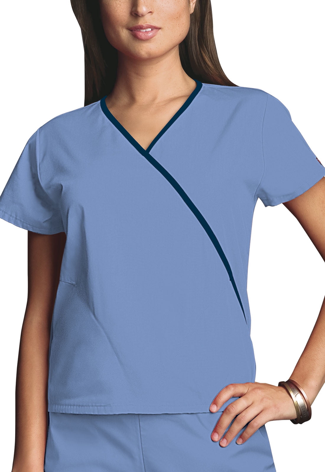 Cherokee Workwear Women's Scrubs Top Mini Mock Wrap 4800