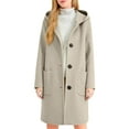 thumbnail image 4 of Trench Coat Women Sevevn Womens Wool Blend Pea Coat Fashion Winter Dressy Overcoat Single Breasted Trench Jackets with Hood, 4 of 9
