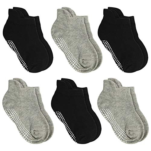 Aminson Anti Slip Non Skid Ankle Socks With Grips for Baby Toddler Kids 