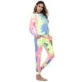 thumbnail image 4 of Doaraha Womens Pajamas Set Tie Dye Two Piece Long Sleeve Sweatshirt Hooded with Pants Sleepwear Pjs, Pink XXL, 4 of 8