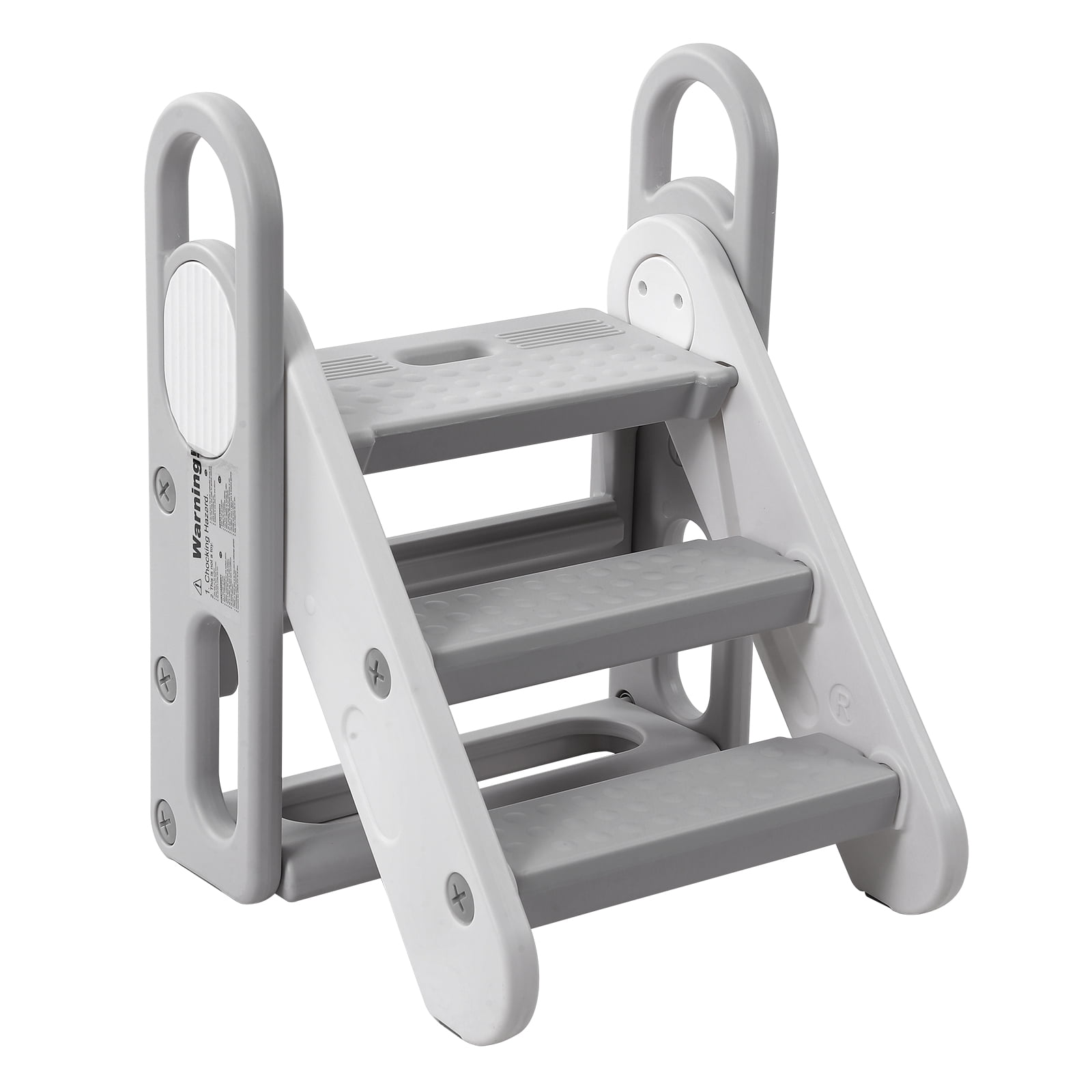 Collapsible 3-Step Toddler Step Stool with Handles – Adjustable, Non-Slip Standing Tower for Kitchen, Basin, Toilet Training – Converts to 2 or 3 Steps