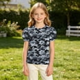 thumbnail image 4 of ATOGUTA Summer Shirts For Girls Graphic Tees Short Sleeve Tshirts Crewneck Cute Summer Casual Basic Tops for Kids Teen Size 4T-15, Gray, 4 of 6
