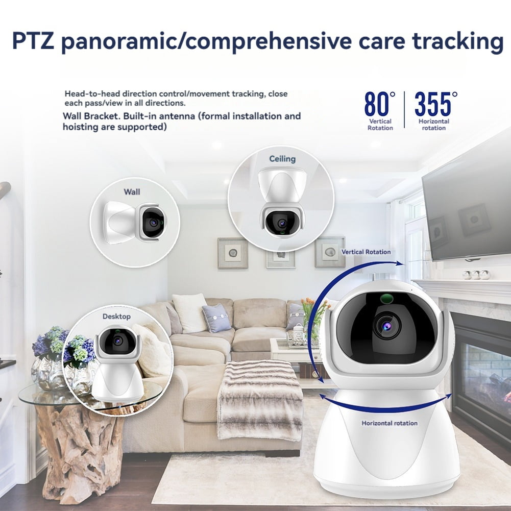 Indoor Security Camera for Home Baby Monitor Dog-Cat-Pet Cameras Surveillance Cameras with Night Vision 32G US Plug