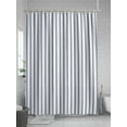 thumbnail image 5 of Fsddascl Navy Blue Striped Shower Curtain Set - 54" x 78" Washable Bathtub Curtain with 12 Hooks, Navy Blue White Stripes Farmhouse Waterproof Fabric Stall Shower Curtains for Bathroom/Bathtub, 5 of 6