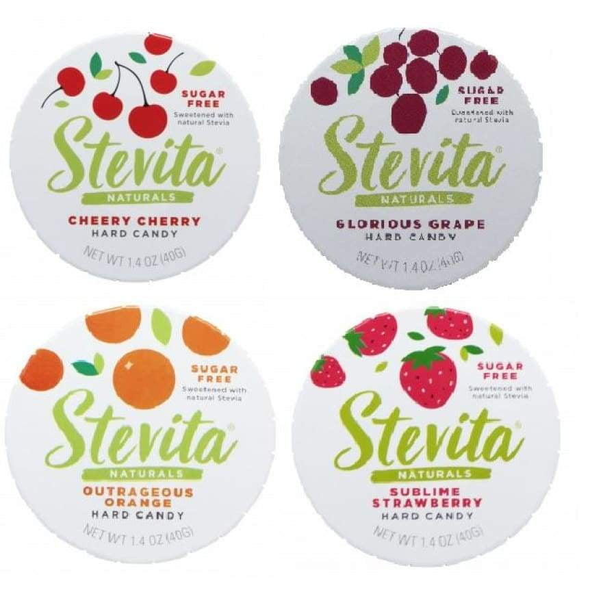 Stevita SteviaSweet SugarFree Hard Candy 4 Flavor Variety Pack